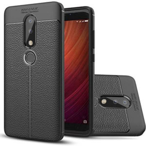 Tarkan Leather Textured Back Case For Nokia 5.1 plus