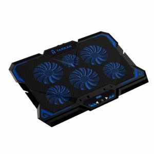 Tarkan 6 Fans Powerful LED Cooling Pad for 13 to 17 Inch Laptops with Temperature LCD Display & Fan Speed Controller (Blue)