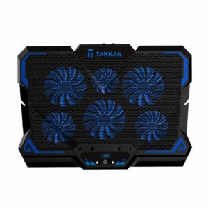 Tarkan 6 Fans Powerful LED Cooling Pad for 13 to 17 Inch Laptops with Temperature LCD Display & Fan Speed Controller (Blue)