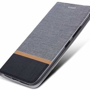 Tarkan Luxury Leather Flip Cover Textured Back Stand Case with Card Slot for ONEPLUS_5 [Grey]