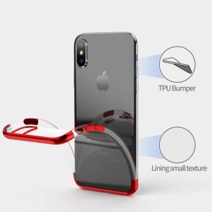 Tarkan Electroplated Ultra Slim Flexible Soft TPU Back Case Cover for Apple iPhone X / 10 (Chrome Red)
