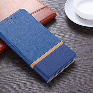 Tarkan Leather Case Wallet Stand Card Slot Protective Flip Cover for Moto G6 Plus (Blue)