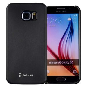 Tarkan Leather Case Slim Scratch Resistant Protective Back Case Cover for Samsung Galaxy S6 (Black)